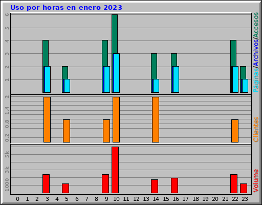 Uso por horas en enero 2023 Uso por horas en enero 2023